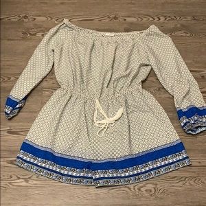 White and blue romper